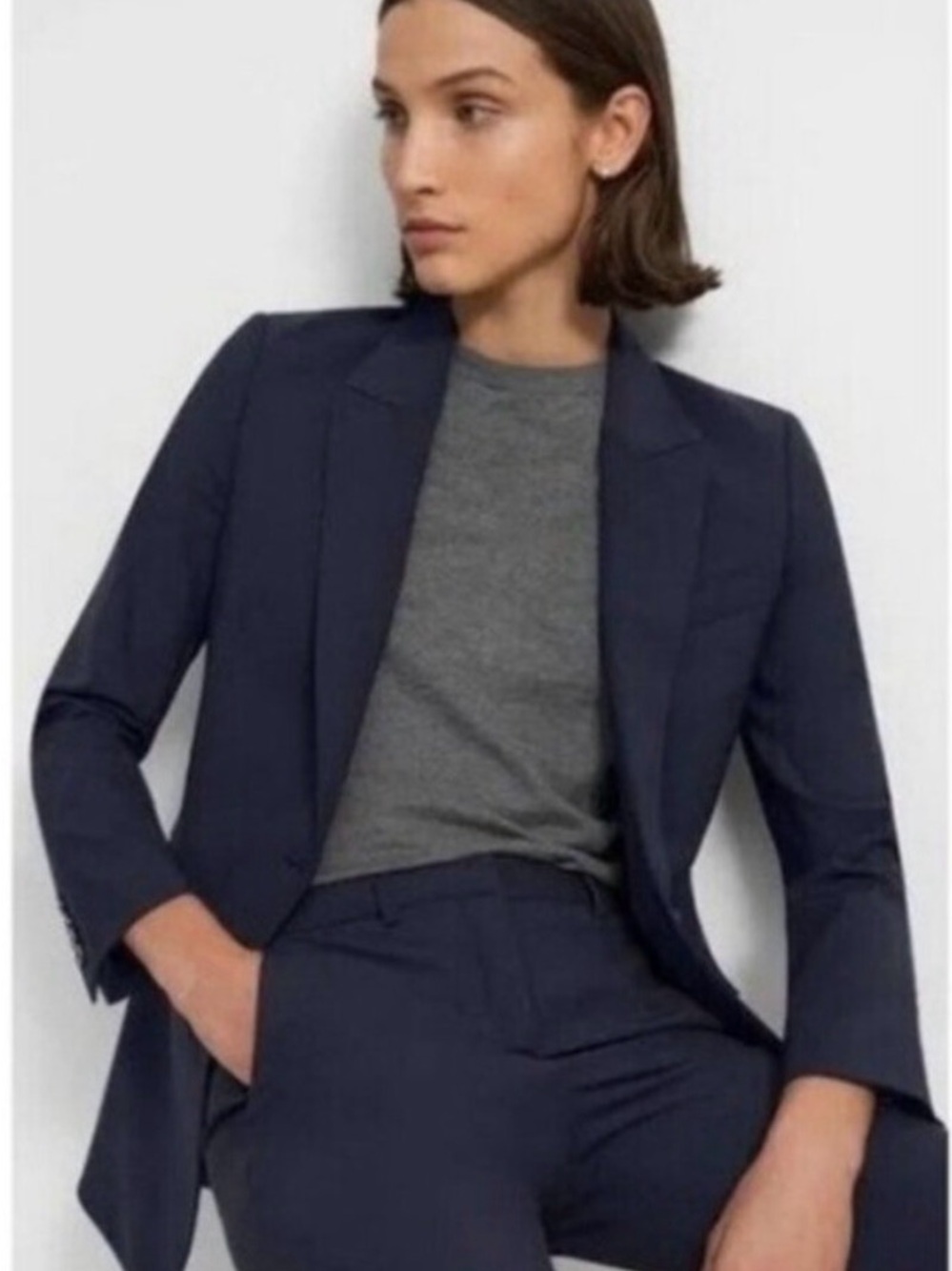 Theory Women's Navy Nichelle Blazer - Picture 5 of 10